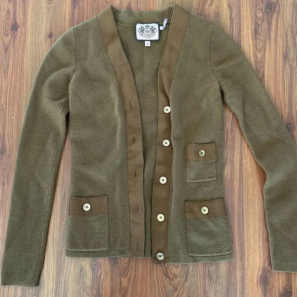 Juicy couture vintage cardigan Marino wool sweater XS P